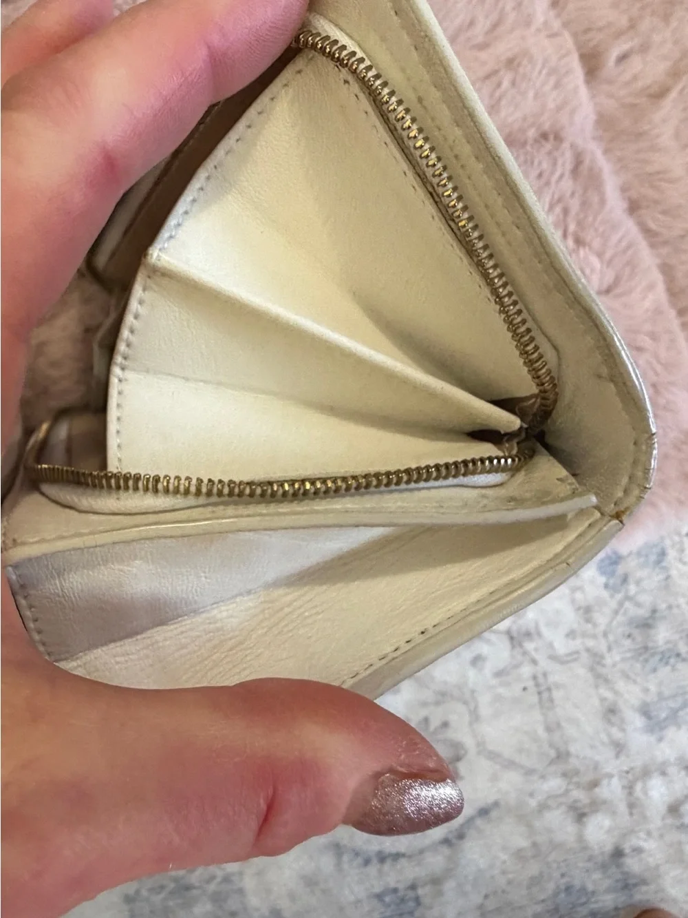 Bottega Veneta Cream Intrecciato Leather Fold-Over Wallet